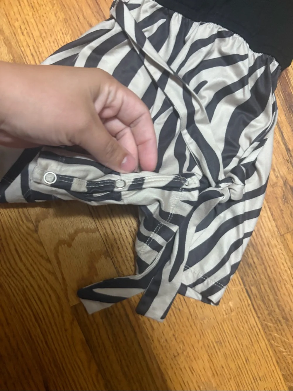 5/$20 Girls' Black & White Zebra Print Bodysuit Romper